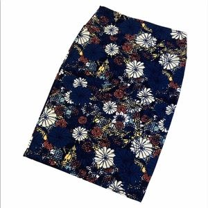 LuLaRoe Cassie Floral Print Stretch Pencil Skirt